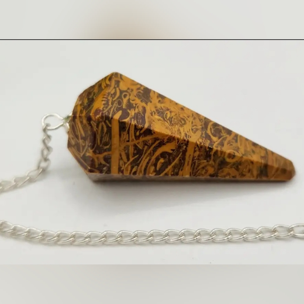 Calligraphy Jasper Pendulum - Picture 2 of 2
